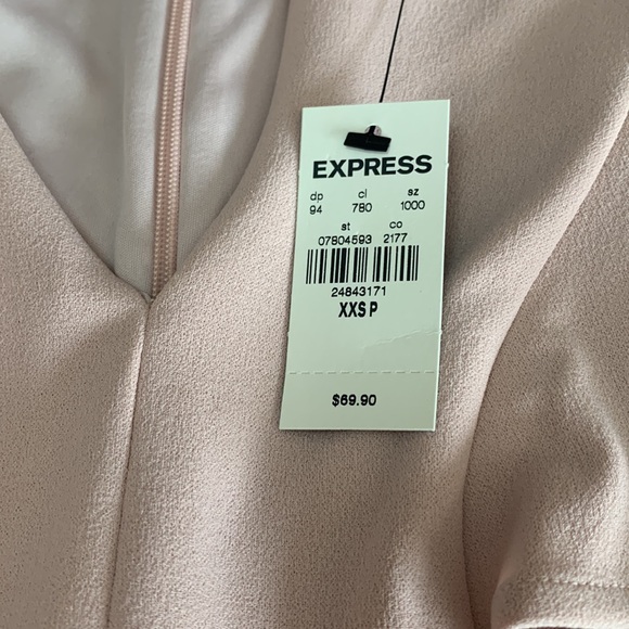 Express Blush Pink Dress Sleeveless V-Neck XXSP. NWT - Picture 6 of 9